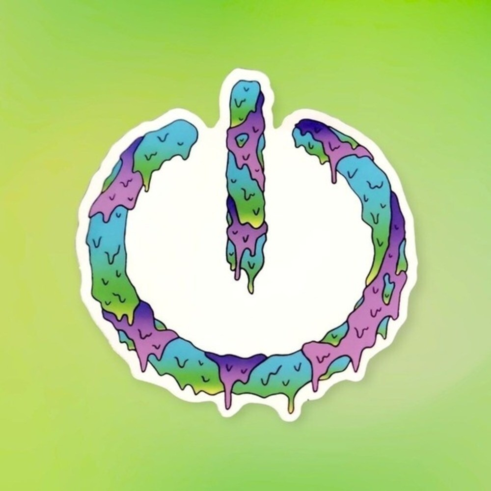 Unbranded Melting Power Symbol Slime Graphic Sticker Multi OS